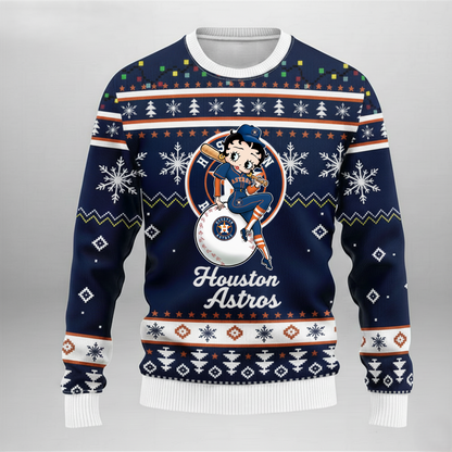 MLB Houston Astros x Betty Boop Women’s Ugly Sweater