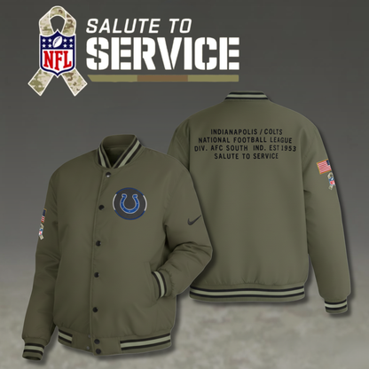 Indianapolis Colts Nike Women's 2025 Salute to Service Varsity Jacket