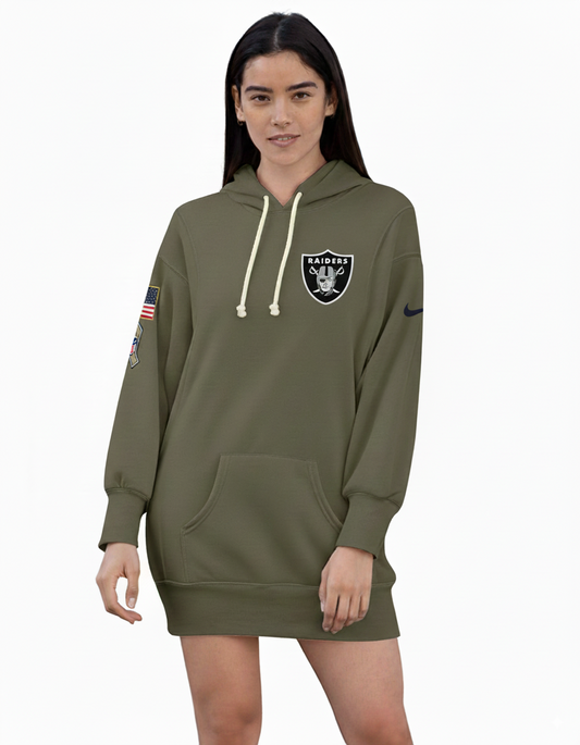 Las Vegas Raiders Nike Women's 2025 Salute to Service All Over Print Hoodie