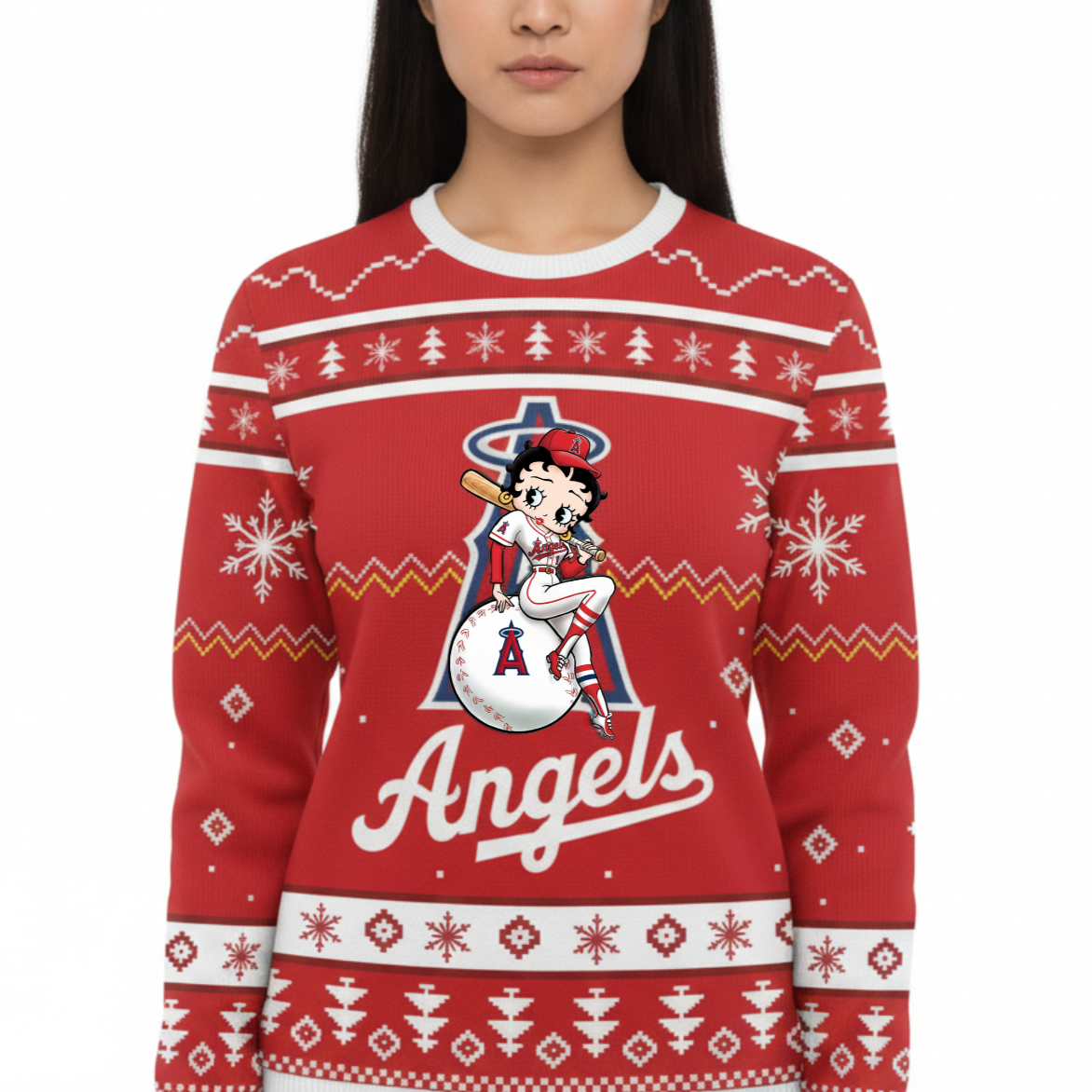 MLB Los Angeles Angels x Betty Boop Women’s Ugly Sweater