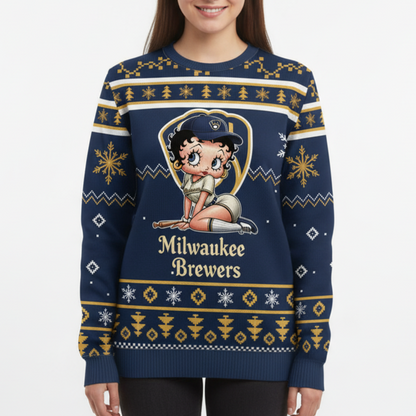 MLB Milwaukee Brewers x Betty Boop Women’s Ugly Sweater