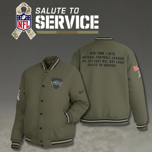 New York Jets Nike Women's 2025 Salute to Service Varsity Jacket