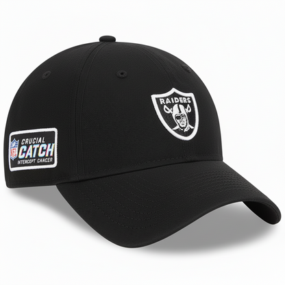 Women's Las Vegas Raiders New Era Black NFL Crucial Catch Adjustable Hat