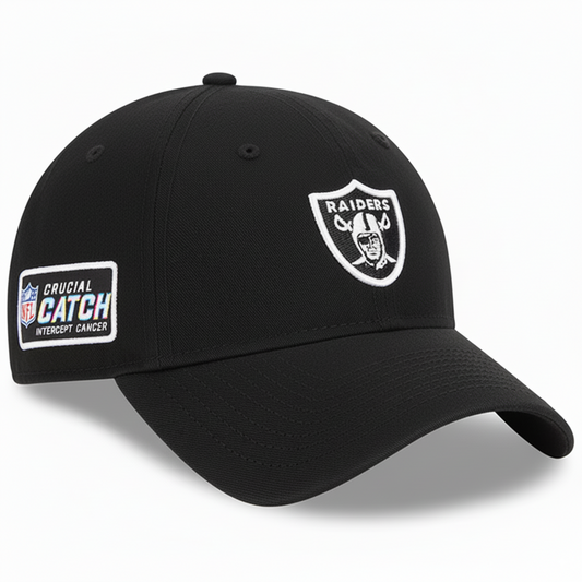 Women's Las Vegas Raiders New Era Black NFL Crucial Catch Adjustable Hat