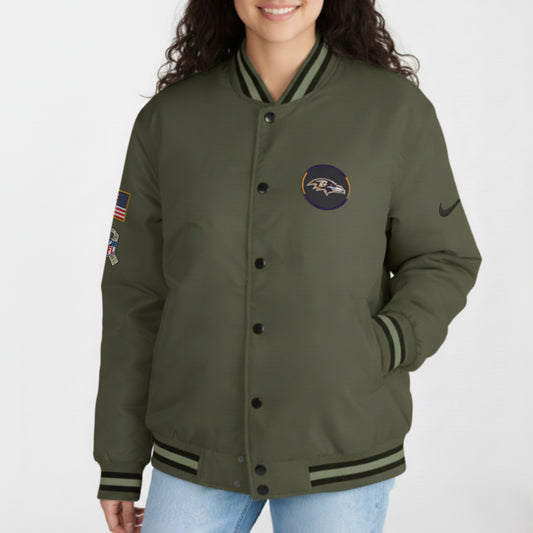 Baltimore Ravens Nike Women's 2025 Salute to Service Varsity Jacket