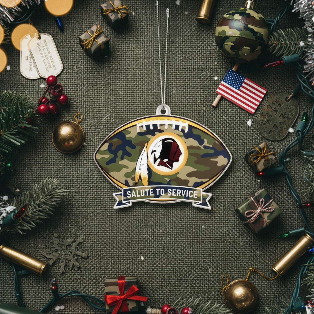 NFL Salute to Service Washington Redskins Acrylic Ornament