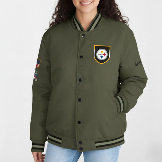 Pittsburgh Steelers Nike Women's 2025 Salute to Service Varsity Jacket