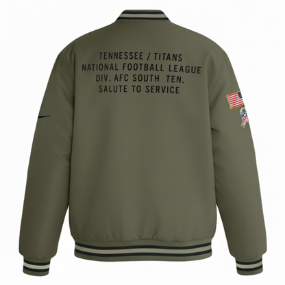 Tennessee Titans Nike Women's 2025 Salute to Service Varsity Jacket
