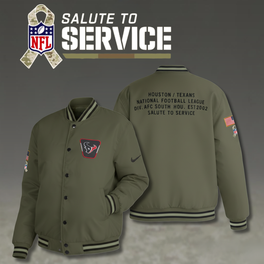 Houston Texans Nike Women's 2025 Salute to Service Varsity Jacket