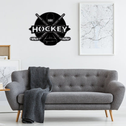 Hockey Stick Metal Sign,Personalized Hockey Wall Art,Hockey Wall Decor,Custom Hockey Player Name Sign,Hockey sign for Kids Room Decor