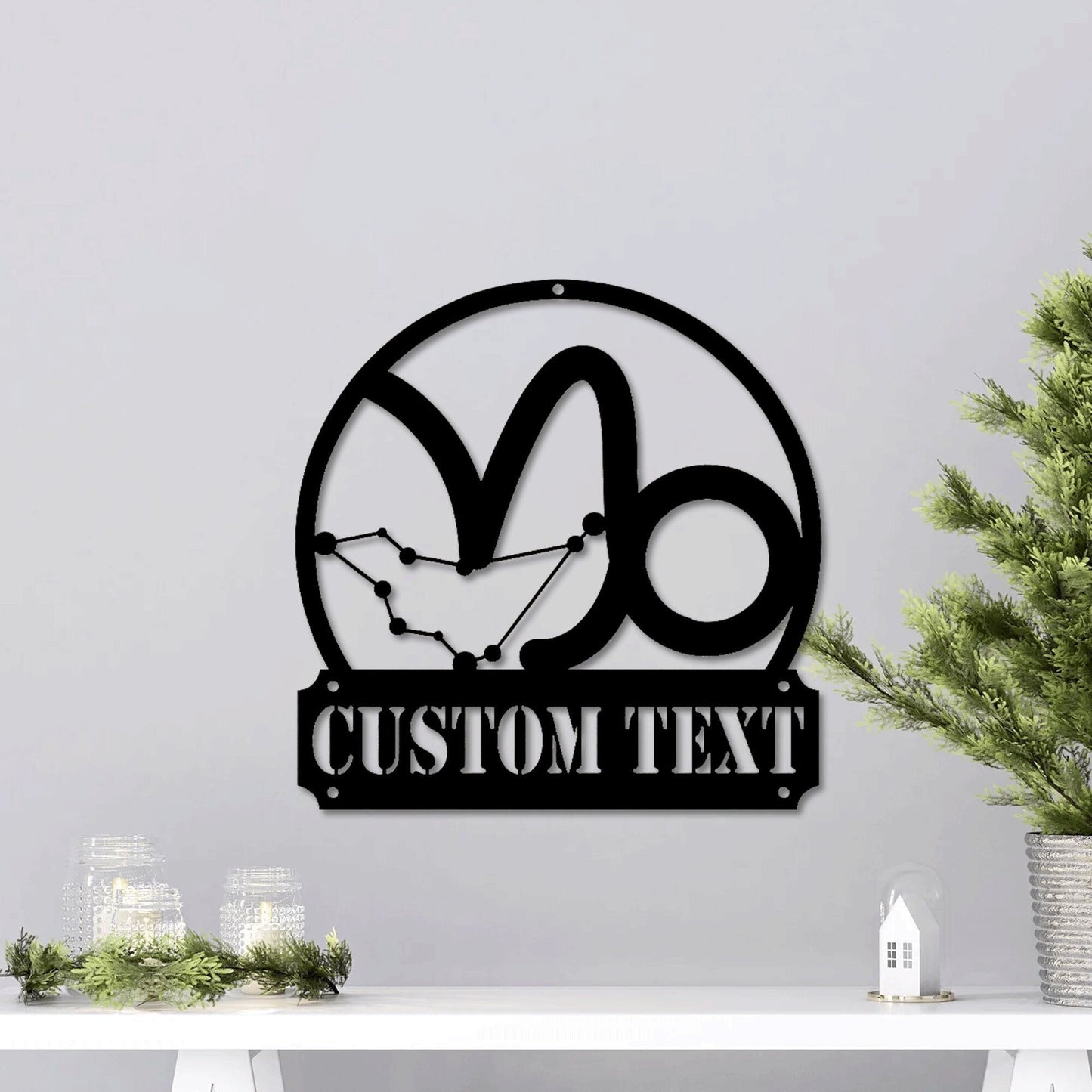 Personalized Metal Capricorn Zodiac Sign LED Light, Custom Capricorn Zodiac Metal Sign, Zodiac Name Sign, Gift For Birthday, Gift For Kid.