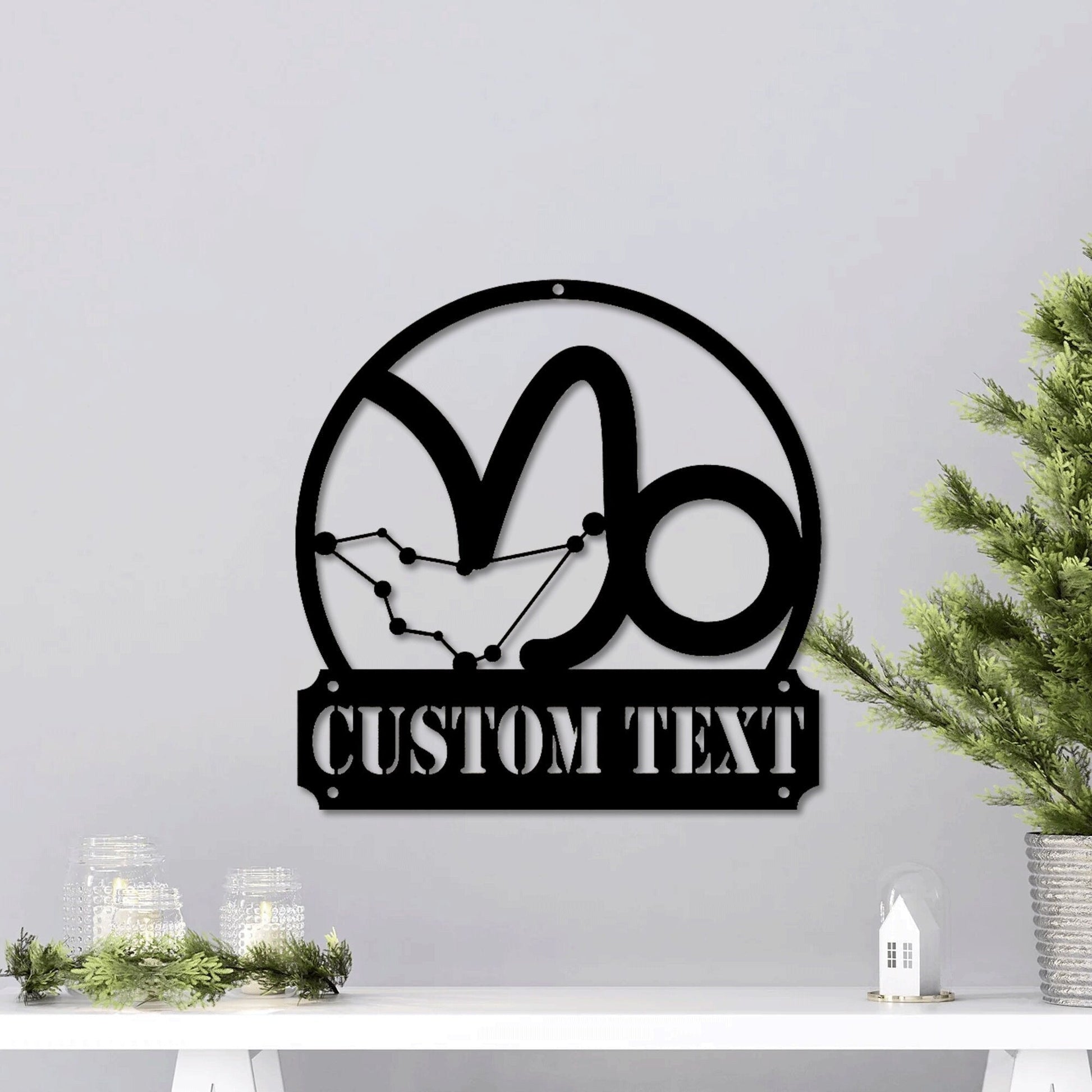 Personalized Metal Capricorn Zodiac Sign LED Light, Custom Capricorn Zodiac Metal Sign, Zodiac Name Sign, Gift For Birthday, Gift For Kid.
