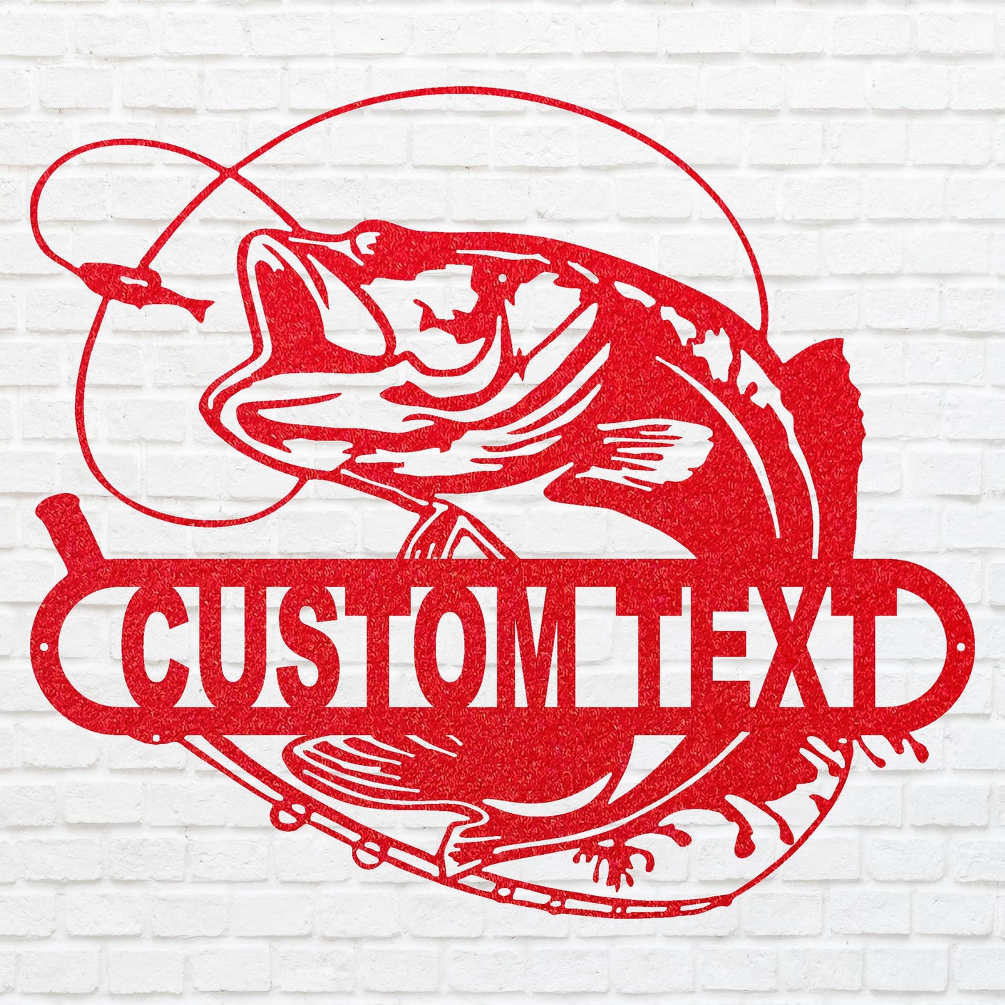 Metal Fish Wall Decor, Customized Fish Wall Art, Lake House Wall Art, Above Bed Bass Wall Decor, Metal Wall Hanging