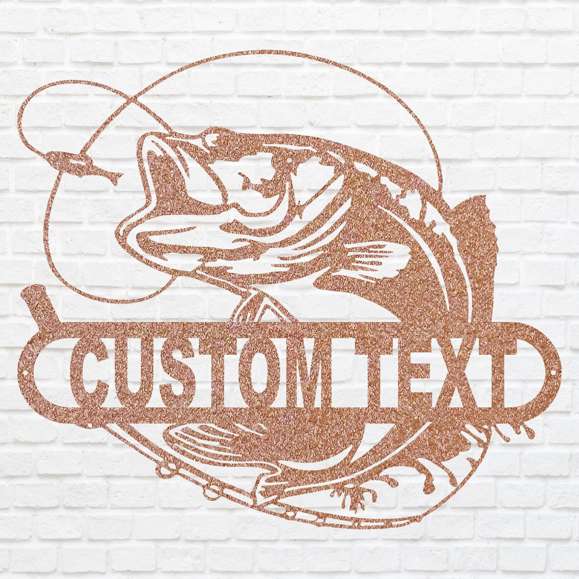Metal Fish Wall Decor, Customized Fish Wall Art, Lake House Wall Art, Above Bed Bass Wall Decor, Metal Wall Hanging