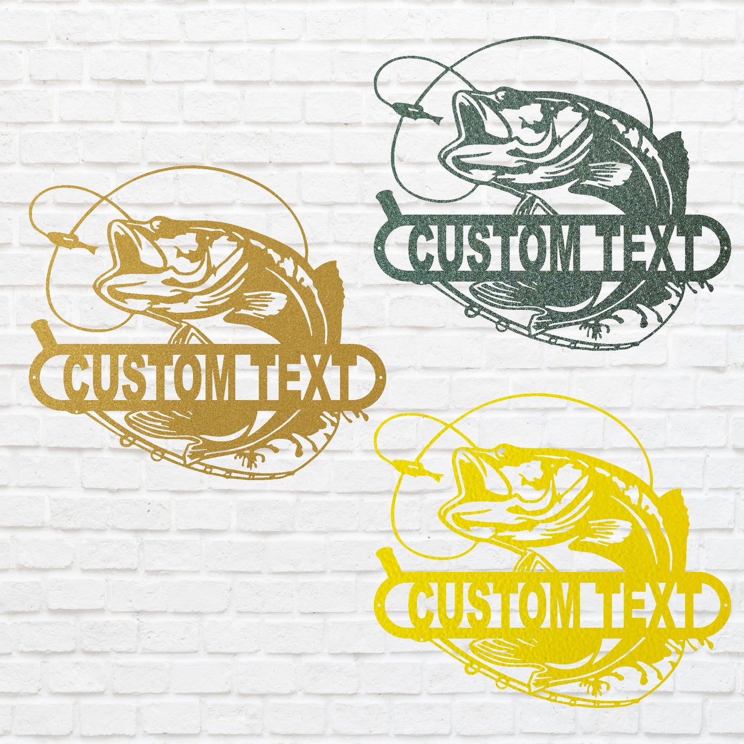 Metal Fish Wall Decor, Customized Fish Wall Art, Lake House Wall Art, Above Bed Bass Wall Decor, Metal Wall Hanging