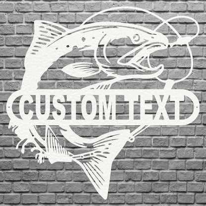Metal Fish Wall Art, Fish Trout Art Custom Metal Sign, Lake House Fish Wall Decor, Modern Custom Metal Artwork, Metal Wall Hanging