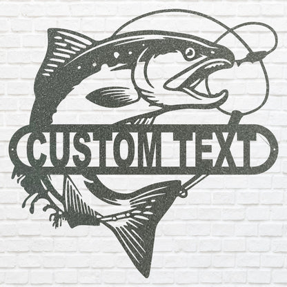 Metal Fish Wall Art, Fish Trout Art Custom Metal Sign, Lake House Fish Wall Decor, Modern Custom Metal Artwork, Metal Wall Hanging