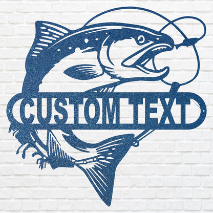 Metal Fish Wall Art, Fish Trout Art Custom Metal Sign, Lake House Fish Wall Decor, Modern Custom Metal Artwork, Metal Wall Hanging