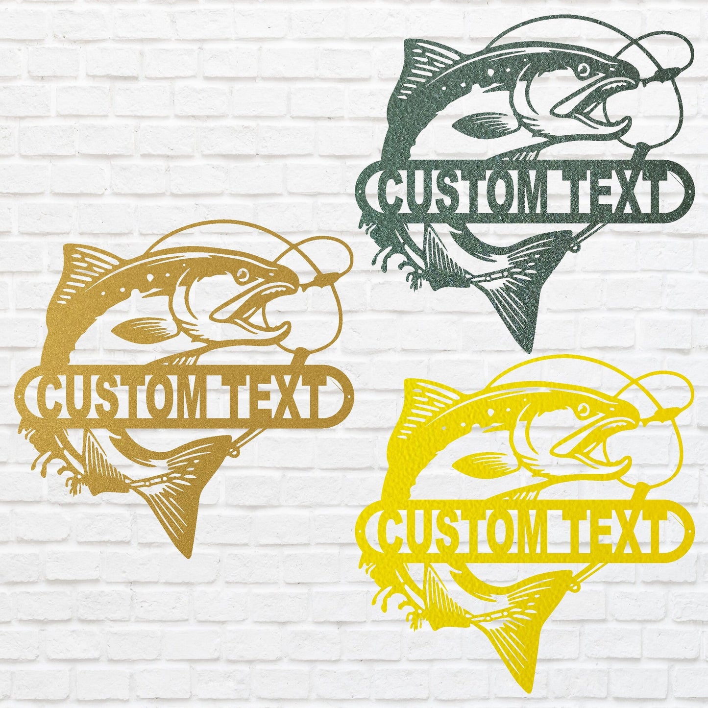 Metal Fish Wall Art, Fish Trout Art Custom Metal Sign, Lake House Fish Wall Decor, Modern Custom Metal Artwork, Metal Wall Hanging