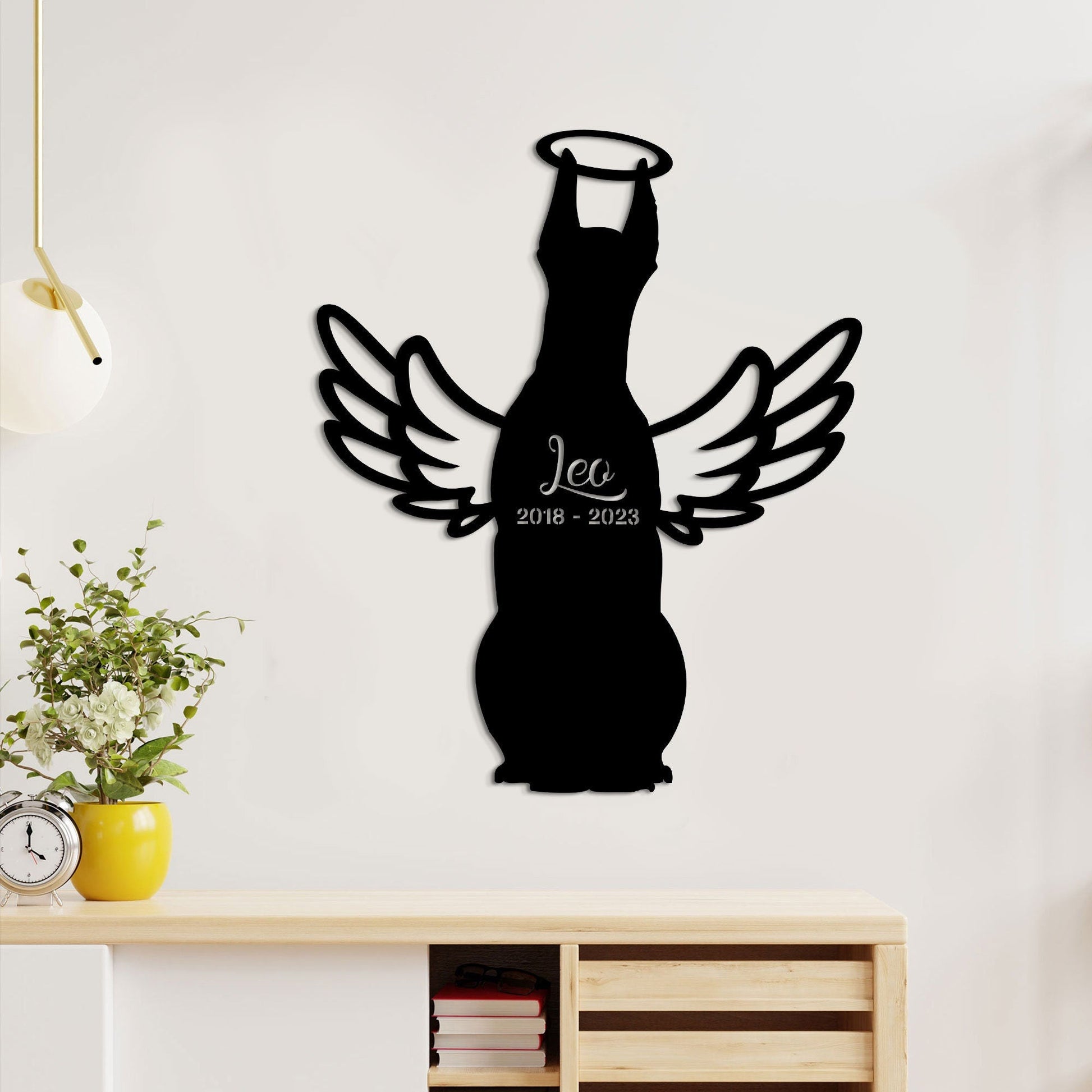 Doberman Pinscher with Wings Metal Sign Led Light, Doberman Memorial Gift, Dog Angel Wings Halo, Dog Loss Gift, Pet Loss Sympathy Gift