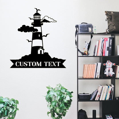 Custom Lighthouse Metal Wall Sign-Personalized Lighthouse Metal Art-Lighthouse Metal Wall Decor-Lighthouse Led Decor-Lighthouse Name Signs