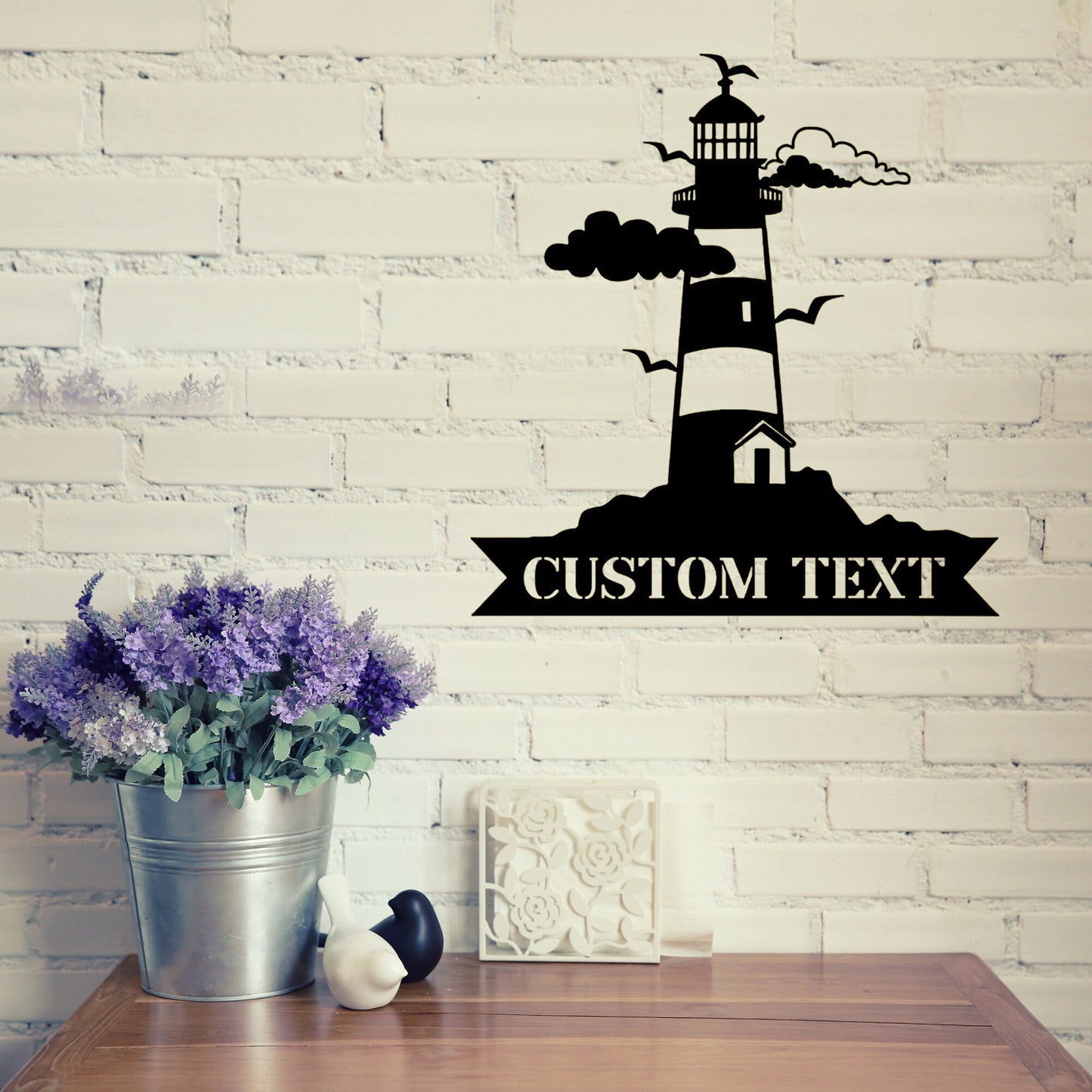 Custom Lighthouse Metal Wall Sign-Personalized Lighthouse Metal Art-Lighthouse Metal Wall Decor-Lighthouse Led Decor-Lighthouse Name Signs