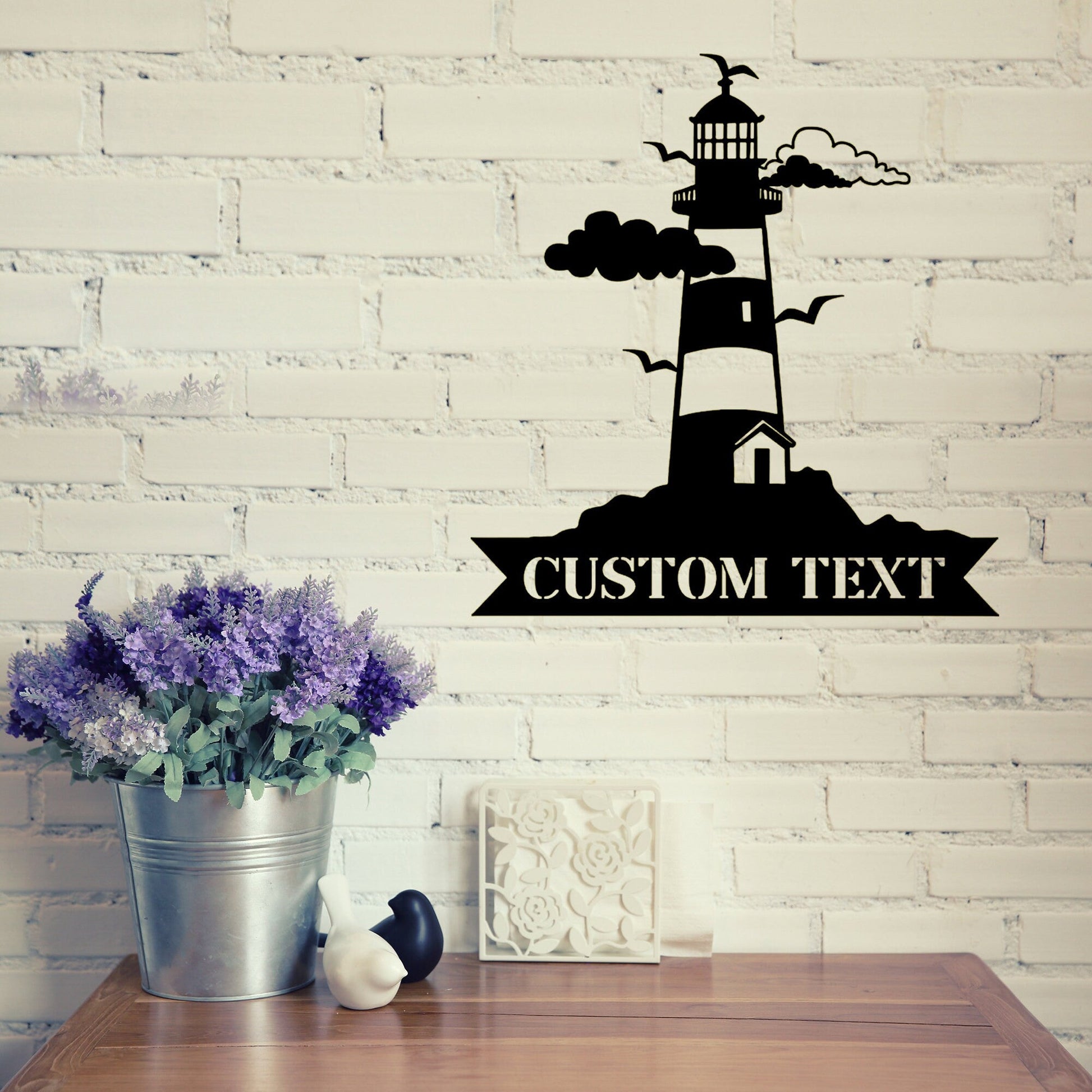 Custom Lighthouse Metal Wall Sign-Personalized Lighthouse Metal Art-Lighthouse Metal Wall Decor-Lighthouse Led Decor-Lighthouse Name Signs