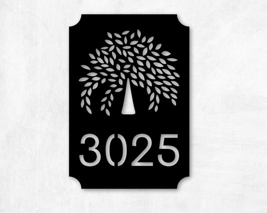 Custom Tree Address, Personalized Metal Address Sign, House Plaque, House Numbers, Rustic and Modern Decor