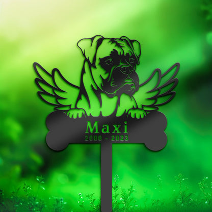 Personalized Boxer Dog Memorial Stake, Metal Stake, Sympathy Sign, Pet Grave Marker, Remembrance Stake