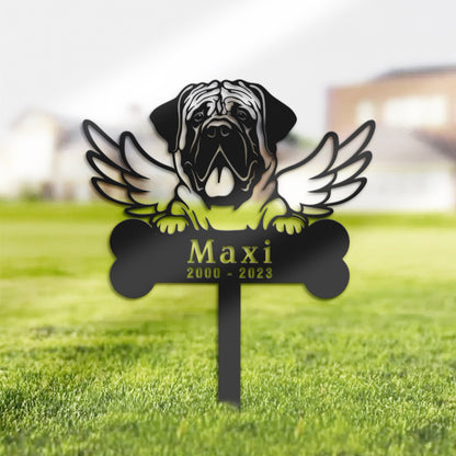 Personalized Mastiff Dog Memorial Stake, Metal Stake, Sympathy Sign, Pet Grave Marker, Remembrance Stake