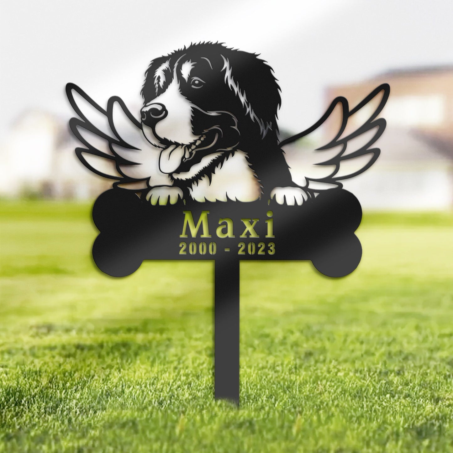 Personalized Big mountain Dog Memorial Stake, Metal Stake, Sympathy Sign, Pet Grave Marker, Remembrance Stake