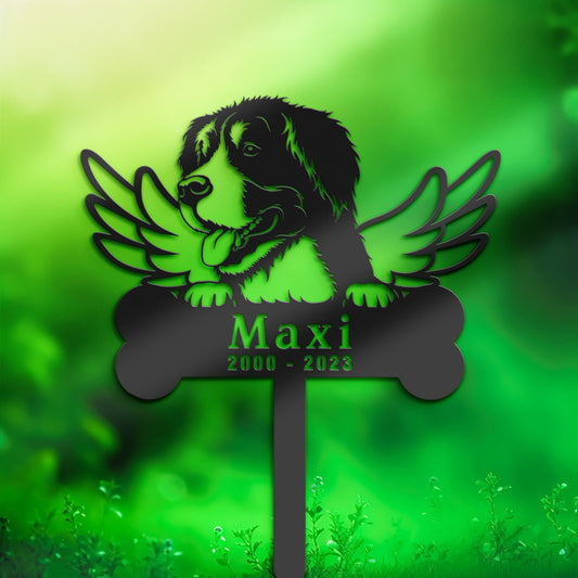 Personalized Big mountain Dog Memorial Stake, Metal Stake, Sympathy Sign, Pet Grave Marker, Remembrance Stake