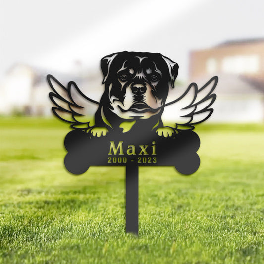 Personalized Rottweiler Dog Memorial Stake, Metal Stake, Sympathy Sign, Pet Grave Marker, Remembrance Stake