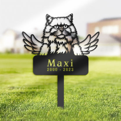 Personalized British longhair Cat Memorial Stake, Metal Stake, Sympathy Sign, Pet Grave Marker, Remembrance Stake