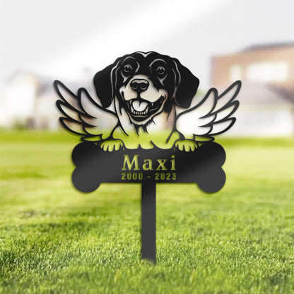 Personalized Danish Dachsbracke Dog Memorial Stake, Metal Stake, Sympathy Sign, Pet Grave Marker, Remembrance Stake