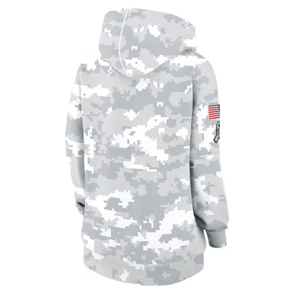 Cleveland Browns Nike Women's Salute To Service Club Fleece Oversized Pullover Hoodie - Arctic Camo