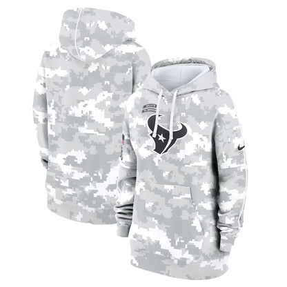 Houston Texans Nike Women's Salute To Service Club Fleece Oversized Pullover Hoodie - Arctic Camo