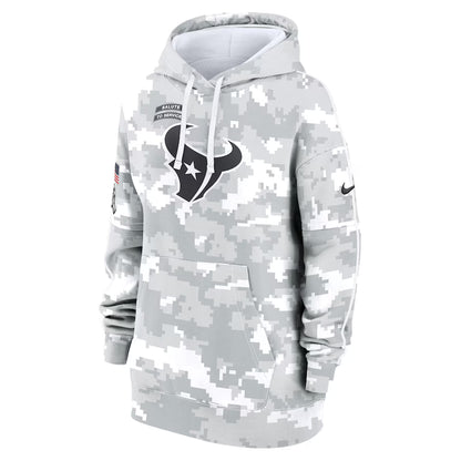 Houston Texans Nike Women's Salute To Service Club Fleece Oversized Pullover Hoodie - Arctic Camo